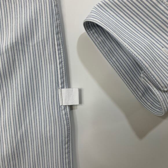 Lululemon Shirt Mens XXL 2XL Dresden Blue White Striped Button Up Long Sleeve - Picture 3 of 8